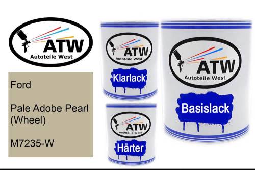 Ford, Pale Adobe Pearl (Wheel), M7235-W: 1L Lackdose + 1L Klarlack + 500ml Härter - Set, von ATW Autoteile West.